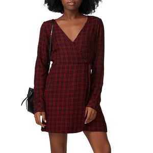 Sanctuary Red and Black Plaid Long Sleeve Dress